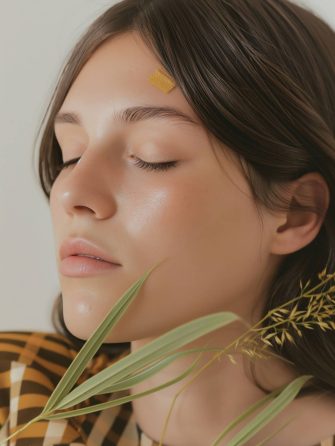 Serene Portrait of Young Woman with Nature